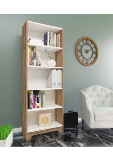 Nur Mobilya Eylül 5 Raflı Kitaplık Beyaz Beyaz-atlantikçam