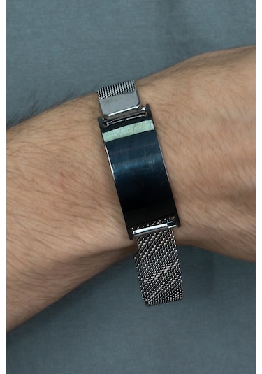 Spotify Şarkı Kodlu Hasır Kordonlu Çelik Erkek Bileklik scb10c Çok Renkli