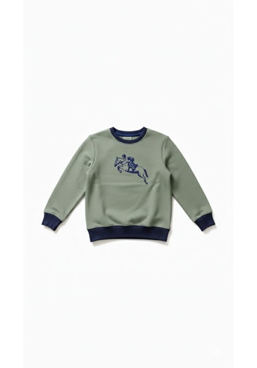 Coupon Çocuk Sweatshirt / Logo Baskılı Su Yeşili
