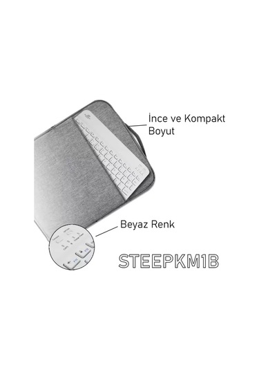 Steep Solid Magic Beyaz Şarjlı Bluetooth Klavye Mouse Set Optik