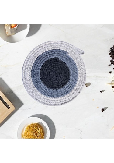 Suntek Çiftlik Evi Masa Mat Kaymaz Rustik Örgülü Yer Gri-30cm