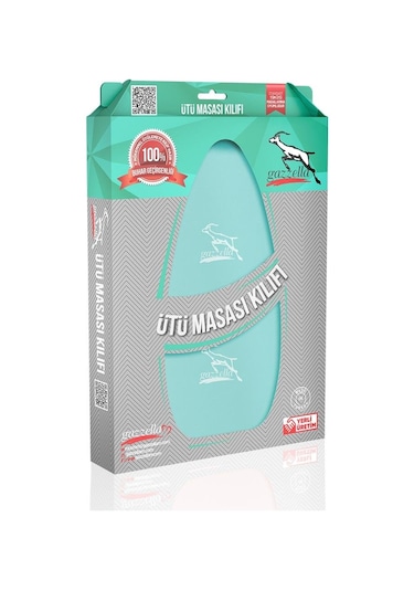 Gazzella SY STX 3285 S Ütü Masa Bezi Kutulu Logolu Isıya Dayanıklı Turkuaz 135 x 50 CM