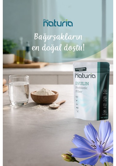 Plus Naturia İnülin Prebiyotik Lif Vegan, Glutensiz, C Vitamini Takviyeli 400g