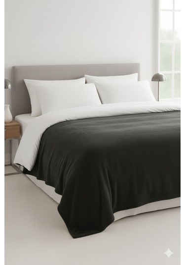 Peluş Tek Kişilik Battaniye Welsoft Battaniye Tv Battaniyesi Polar Battaniye Süper Yumuşak Antrasit