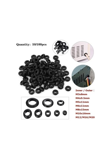 50 Adet/100 Adet M3-m20 Kauçuk Sızdırmazlık Yağı Halkaları Grommet Contalar Korur Tel Kablo Delik Koruma Halkaları Shim Yıkayıcı Donanım 100 Pcs-m10