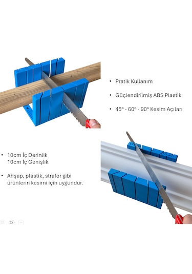 Gönye Kutusu Büyük Boy - Abs Plastik - 10cm Kesim