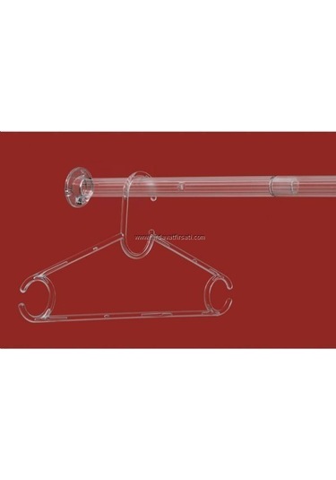 Şeffaf Yuvarlak Dolap Gardırop Askı Borusu Seti 30 Cm