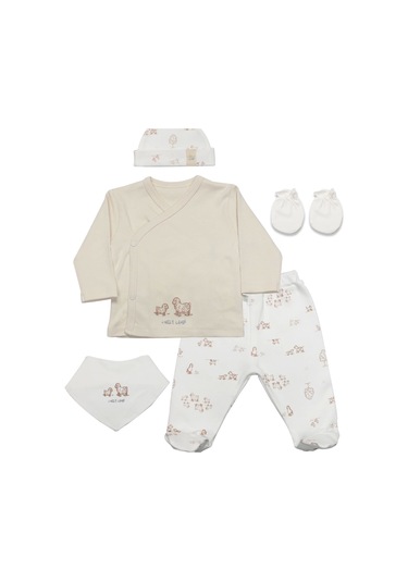 Bistyle Curly Lamb 5'li Hastane Çıkışı 12106 Bej Mavi Ekru Bej Çok Renkli