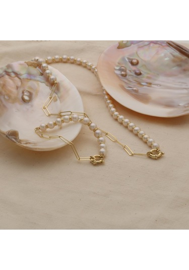 925 Ayar Gümüş Creamrose Tatlı Su İncisi Set-7.50mm