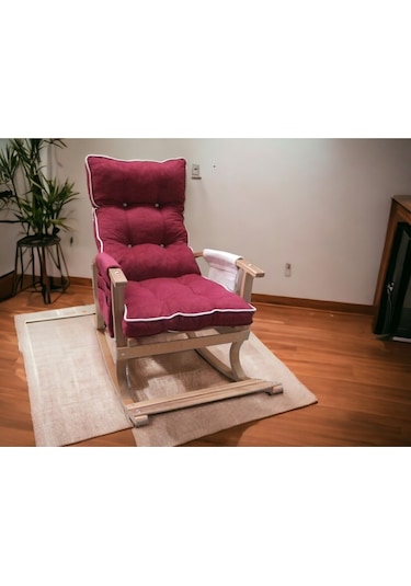 Yaren Home Dizayn Sallanan Sandalye Bordo Krem Bordo - Krem