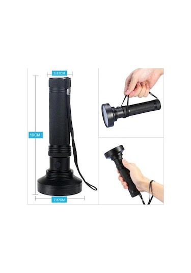 Valkyrie 100 Led 395nm Mor Işık Uv El Feneri - Ultraviyole Siyah Fener - Ev Otel Evcil Hayvan Para Siyah