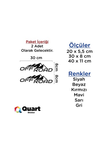 2 Adet Karlı Tepe Off Road Sticker Oto Sticker Araba Sticker