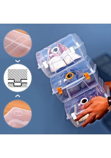 Dancemonkey Cbtx Ev Dolabı Plastik Şeffaf Ayakkabı Saklama Kutusu Düzenleyici M Pembe Çok Renkli