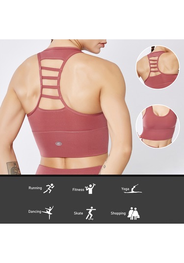 Reedark Kadınlar İçin Konforlu Spor Sütyeni: Çıkarılabilir Pedli, Nefes Alabilen, Koşu Ve Yoga İçin Mor L Beden Mor