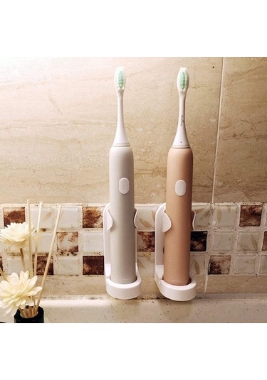 Bloomnest Lebıhmurah Bf1706 Elektrikli Diş Fırçası Tutucu, Kendinden Yapışkanlı 5'li Set, Banyo Organizatörü Beyaz