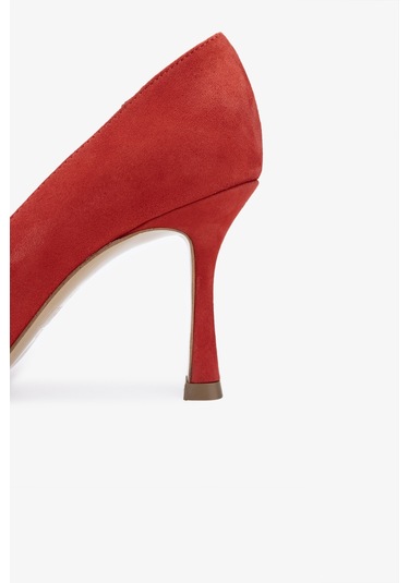 Valmenti Kastin Kadın Kırmızı Süet Hakiki Deri Topuklu Ayakkabı 613 27695 Bn Ayk Y24 Kırmızı
