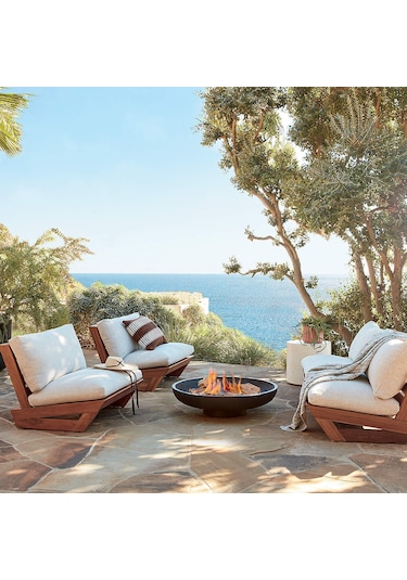 Conforelit Bahçe Balkon Kayın Ahşap Koltuk Takımı 2+1+1 Krem