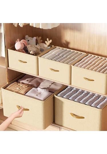 Dancemonkey Cbtx 42l Katlanabilir Yıkanabilir Saklama Kutusu - Taklit Keten Organizatör, Giysi Ve Yatak İçin Bej 140l