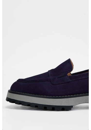 Tamer Tanca Kadın Hakiki Deri Lacivert Süet Loafer Ayakkabı 902 3435 Bn Ayk Sk23/24 Lacı Suet Lacivert