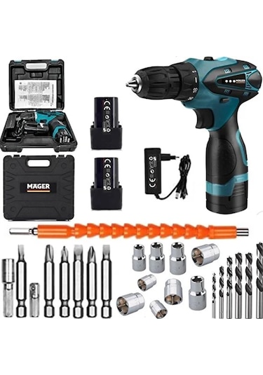 Mager MGR1020DRSN Germany Thechnology Çift Akülü Şarjlı Vidalama Matkap Ve 24 Parça Set