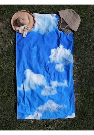 Kadife 100x180 Cm Desenli Modern Plaj Havlusu Baveno Desen004
