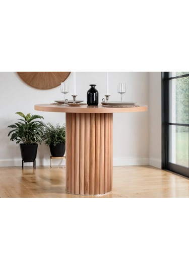 Olimpos İskandinav Natural Ahşap Masa Sandalye Takımı 100x100 Natural