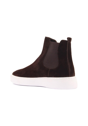 Shoetyle - Kahverengi Hakiki Deri Süet Erkek Chelsea Bot 250-041 -1168 Kahverengi