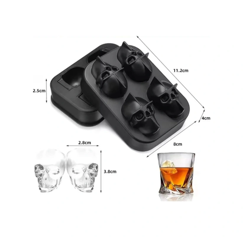 River World Buz Kalıbı Silikon Şekli Kuru Kafa Çok Renkli