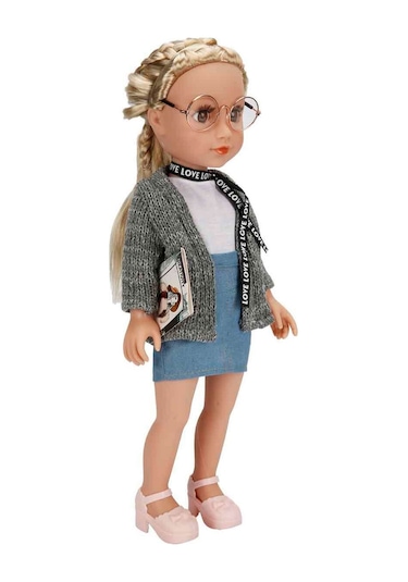 Gündelik Kıyafetli Moda Bebeği 40 Cm Eklemli Şık Kız Bebek