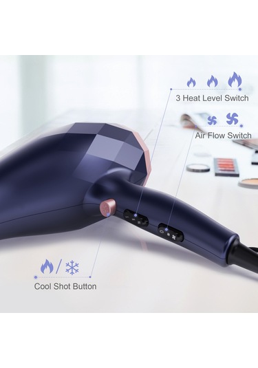 Profesyonel Saç Kurutma Makinesi Saç Kurutma Makinesi 2 Hız Ve 3 Isı Ayarı Hızlı