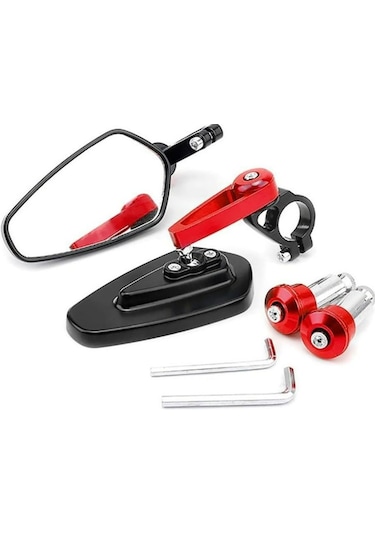 Motosiklet Katlanabilir Gidon Ayna Universal Ayarlanabilir Red
