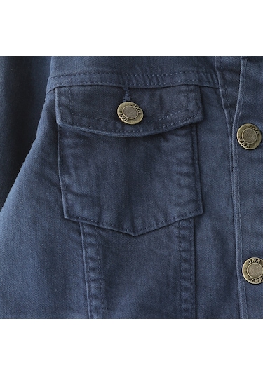 Erkek Çocuk Cep Detaylı Denim Kot Jean Ceket 5-15 Yaş Lacivert Lacivert