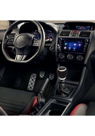 Reedark Subaru Araçları İçin 6 Vites Örgücü Kolu Kapağı - Deri Dokulu Ergonomik Tasarım - Pvc+abs Malzeme - Siyah Kapağı