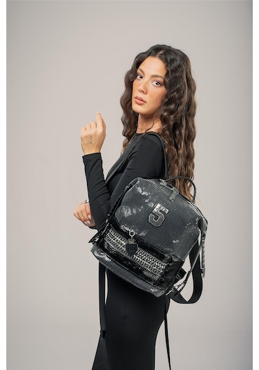 Ççs Kadın 17704 Omuz Ve Sırt Çantası Siyah