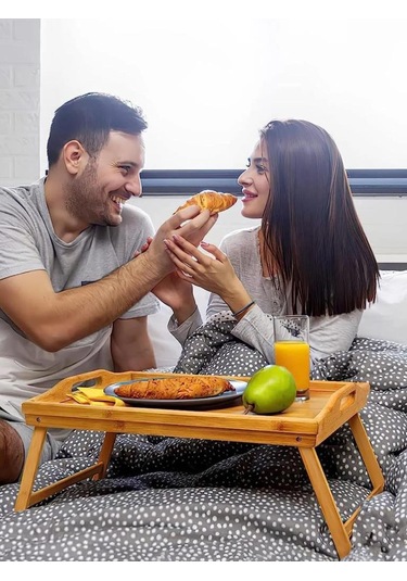 Kapris  KAP-112 Katlanır Ayaklı Bambu Tepsi 50 x 30 CM