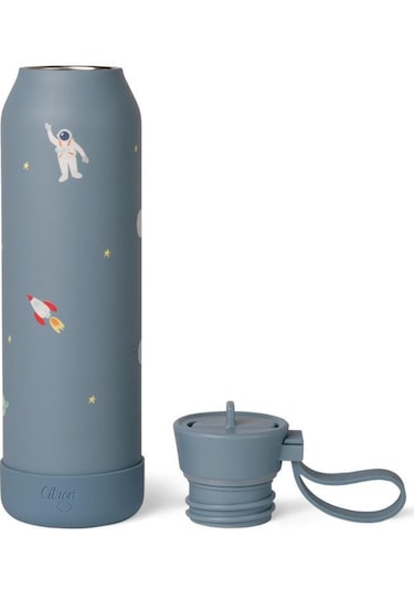 Citron 3 Katmanlı Paslanmaz Çelik Termos Seti 500 Ml - Spaceship Mavi