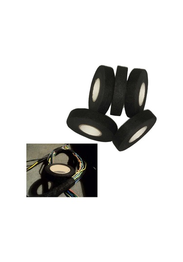 Yaozixia 5 Rulo Kablo Demeti Kablo Demeti Kablo Demeti Kablo Demeti Kumaş Yapışkanlı Kumaş Bant Otomobil İçin 15m 19mm