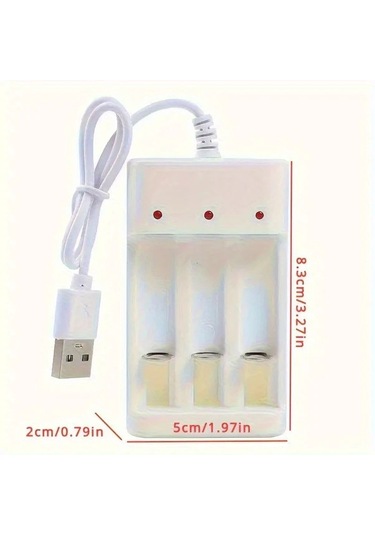 Globalbloom 1 Adet 4 Yuvalı Aa Aaa Ni-mh Pil Şarj Cihazı Usb Hızlı Şarj Led Göstergeli Güvenli