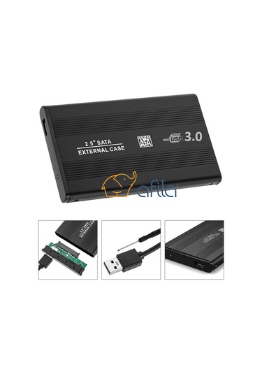 Afila 2.5" Usb 3.0 Harici Harddisk Hdd Kutusu Sata Disk Siyah Plastik