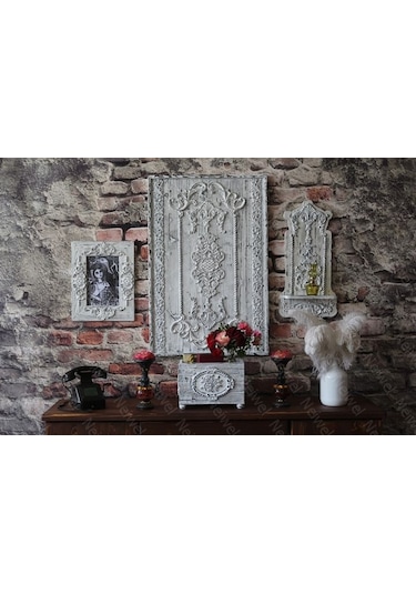 Neiwel Vintage Arfel Eskitme Beyaz Tablo