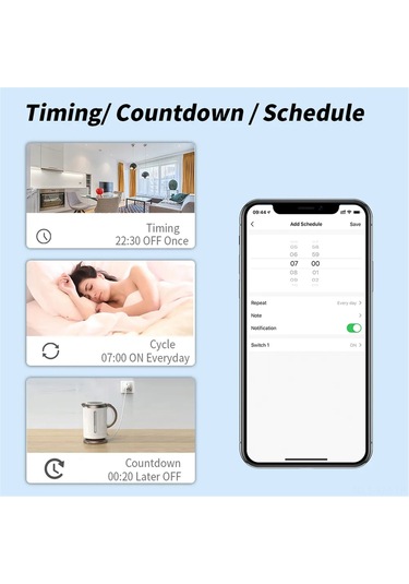 Ximistore9 Akıllı Wifi Priz - Uzaktan Kontrol, Zamanlayıcı Ve Enerji Takibi İle Ev Otomasyonu 2200w, Alexa/google Uyumlu