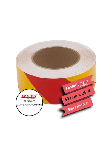 Carub Fosfor Bant Petekli Çapraz 5 Cm X 25m Sarı -kırmızı