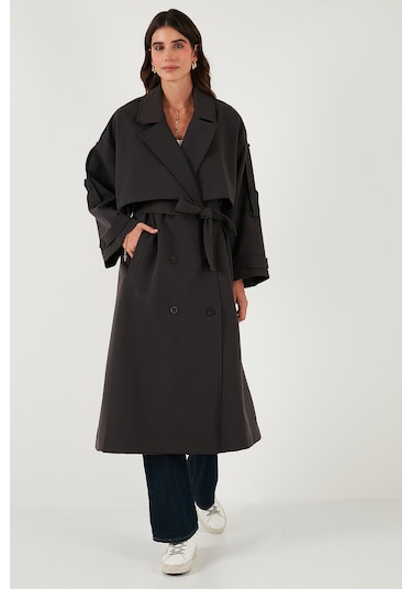Lela Bayan Trençkot 6839476 Koyu Kahve Koyu Kahve