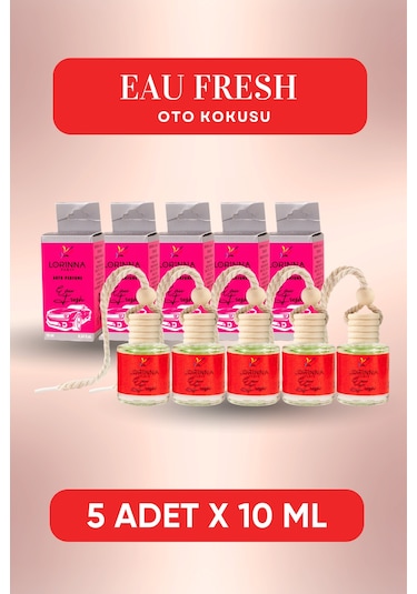 Eau Fresh Parfümlü Oto Kokusu 5x10 Ml