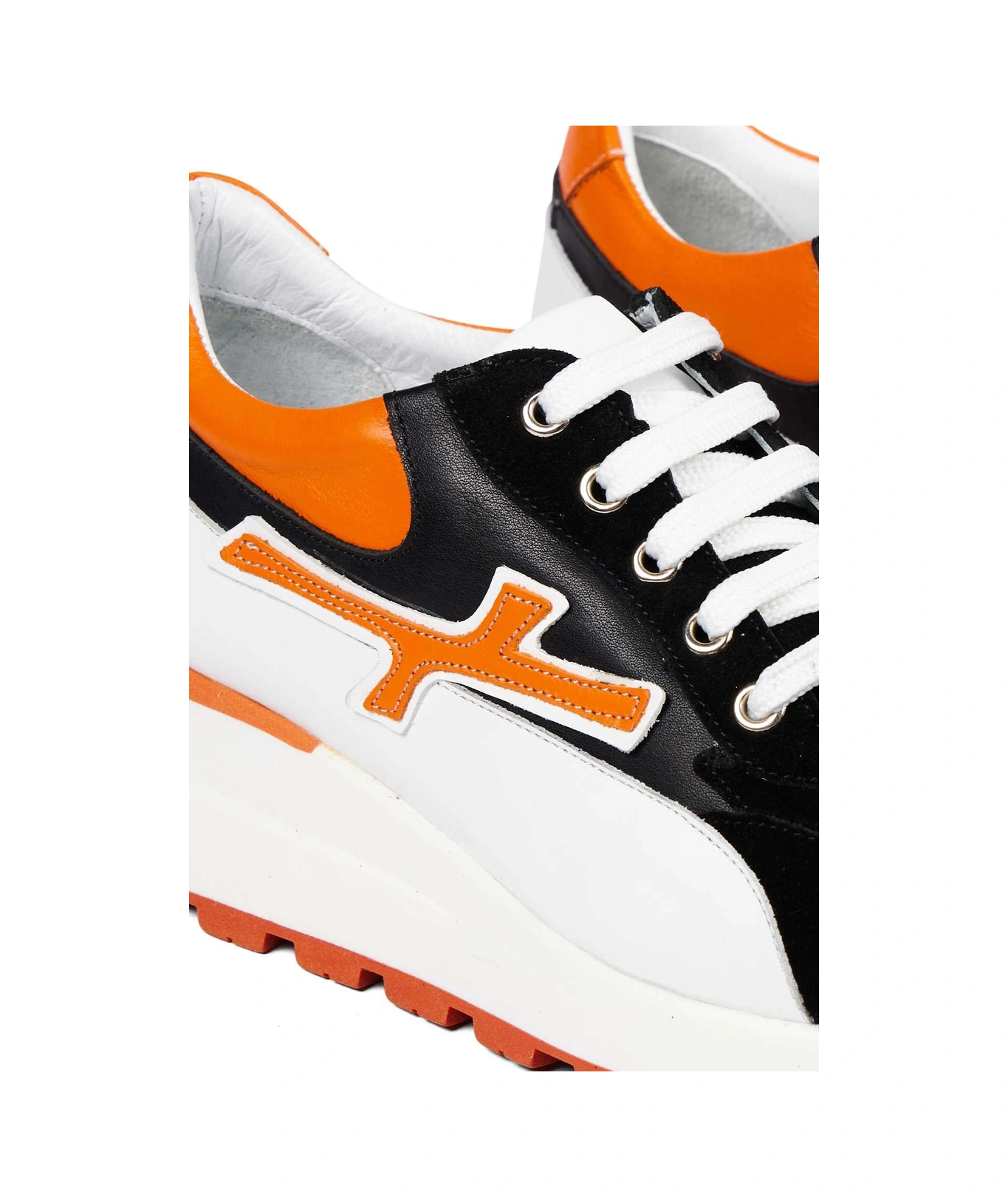 Bestello Bağcıklı Termoplastik Sneaker 101-evaıt-07 Kadın Ayakkabı Sıyah-oranj