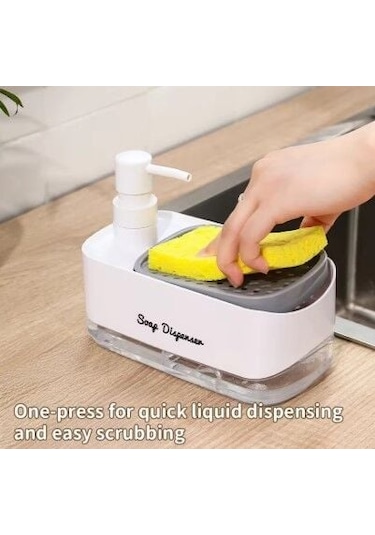 Çift Hazneli Sıvı Sabunluk Ve Süngerlik Hazneli