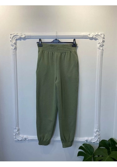 Trend Yüksek Bel Joger Eşofman Altı Yeşil