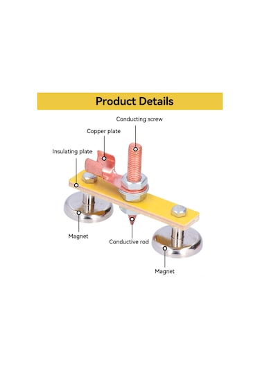 Yuntech01 300a Bakır Tel Uçlu İki Yönlü Manyetik Toplama Aleti - Kaynak Makinesi İçin Profesyonel Levha Tamiri Toplama Zıpkası