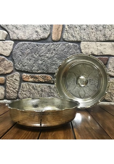 Nikelajlı Bakır Hamam Tası 20 Cm Gümüş