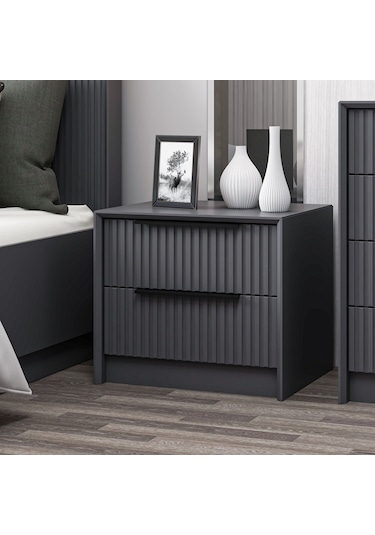 Kale Luxe 2 Çekmeceli Komodin - Antrasit